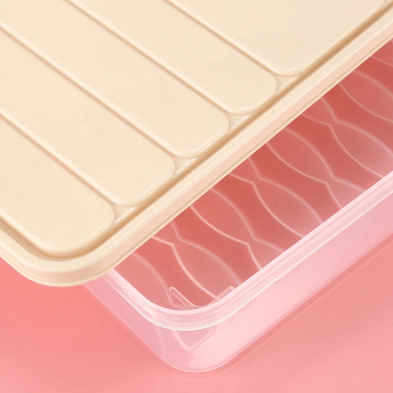 4 Pcs Set Refrigerator Food Preservation Storage Box Plastic Freezer Space Saver Food Container Organization Rack Kitchen Storag