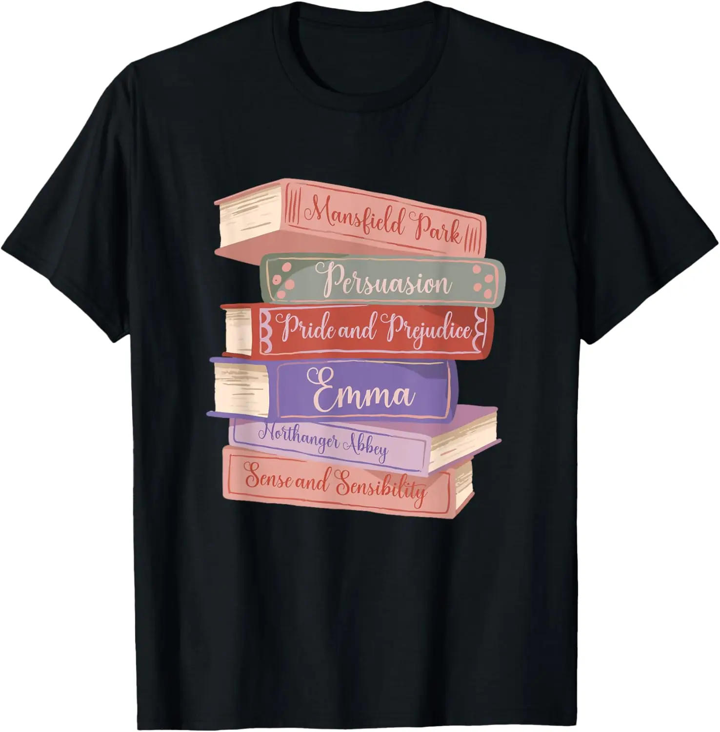 

Literacy Austen Novels Romance Books Literary Jane Austen T-Shirt,100% cotton