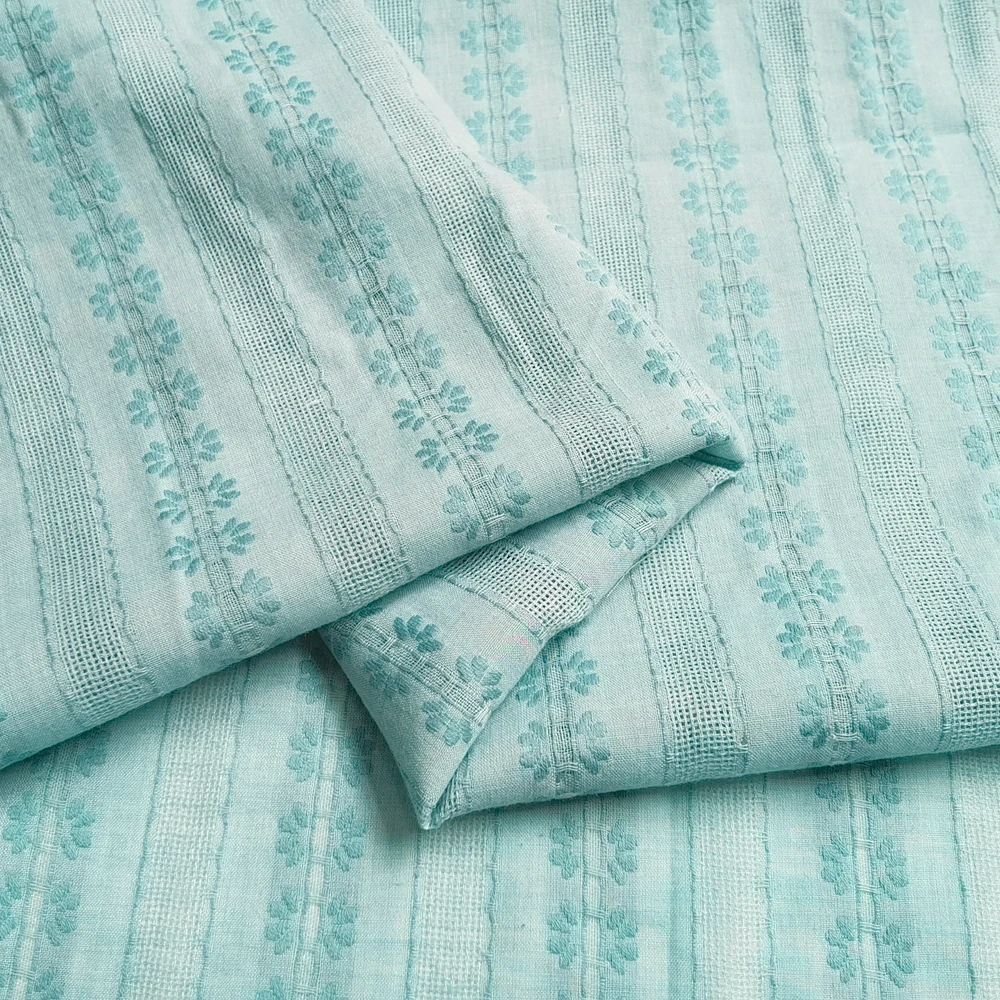 1 Meter x 1,4 Meter Blumen-Jacquard-Baumwollgaze-Stoff für Hemden im Sommer – Detail 4