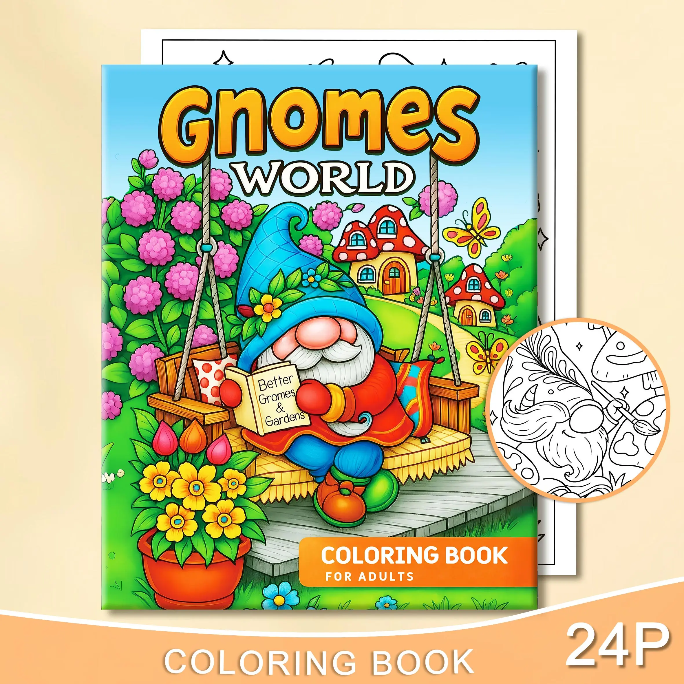 GNOMES WORLD: Coloring Book for Adults Featuring Cute Cozy Daily Activities for Relaxation (Cozy Spaces Coloring)