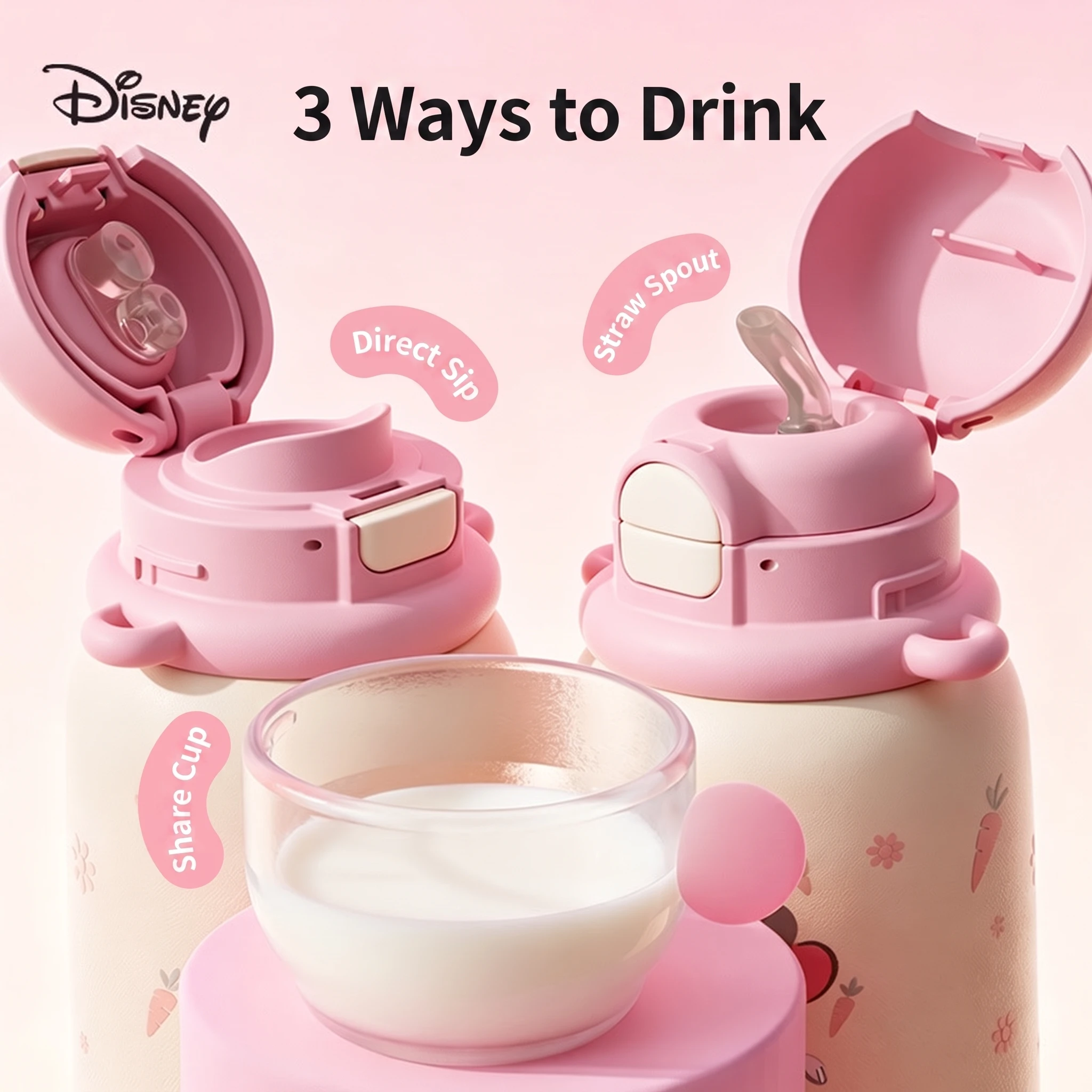 Disney Zootopia Three Drink Insulated Cup Children's High Beauty Straw Cup Large Capacity 316 Stainless Steel Cup view 5