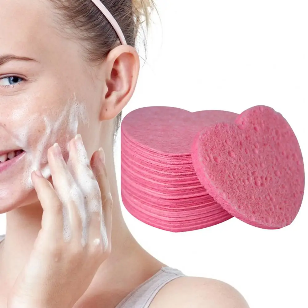 Compact Face Cleansers Eco-friendly Face Scrubbers Easy to Clean Wood Pulp Cotton Compression Face Puffs Cleansing Face