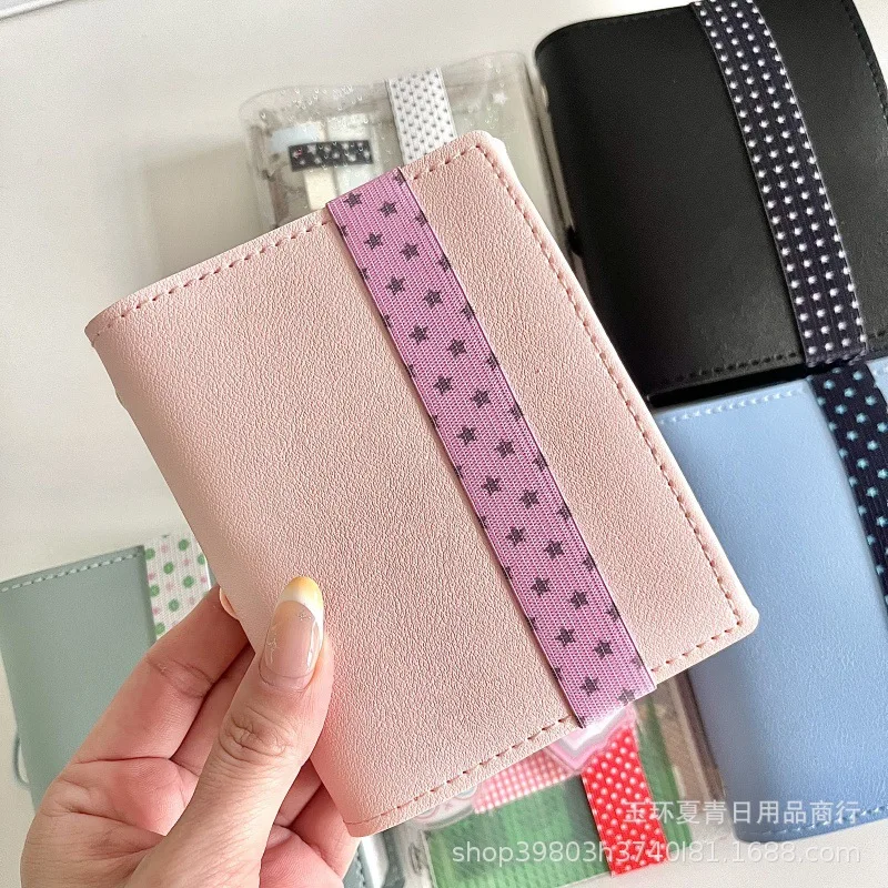 Japan Retro Polka Dot Elastic Band for M5 Loose-leaf Notebook Journal Scrapbook Card Collection Book Anti-bursting Fixing Rope