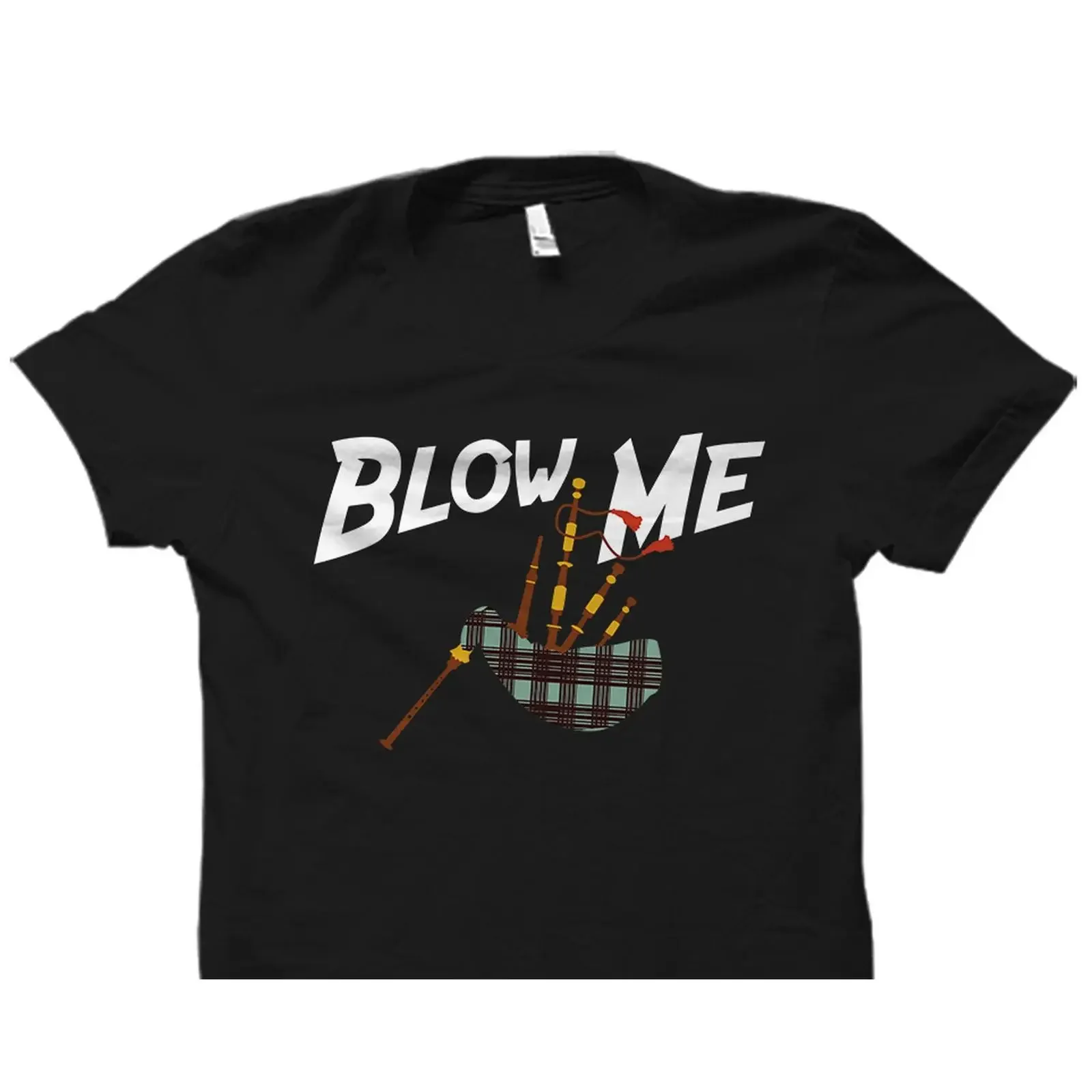 Funny Blow Me Bagpipe T shirt Sarcastic Bagpiper for Scottish Music Players Instructors vintage Washed Comfortable Stylish