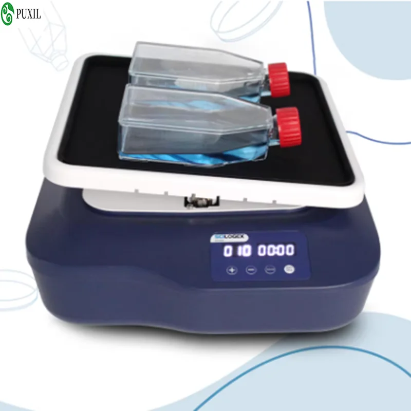 LED digital shaker RS180-S with a maximum load capacity of 2kg, equipped with a disc platform and a serrated angle of 7 degrees