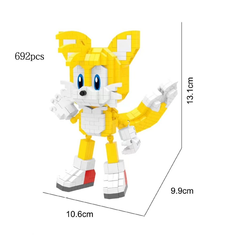 Original Cartoon Anime Movie Game Building Blocks Toy Games Periphery Figure Puzzle Assembly Hedgehog Toy Bricks Christmas Gifts