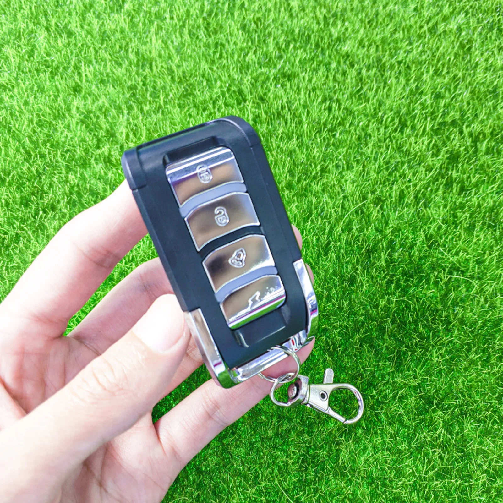 4-Key Button Remote Copy Fixed Code Learning RF Controller with Key Ring for Garage Door Gate