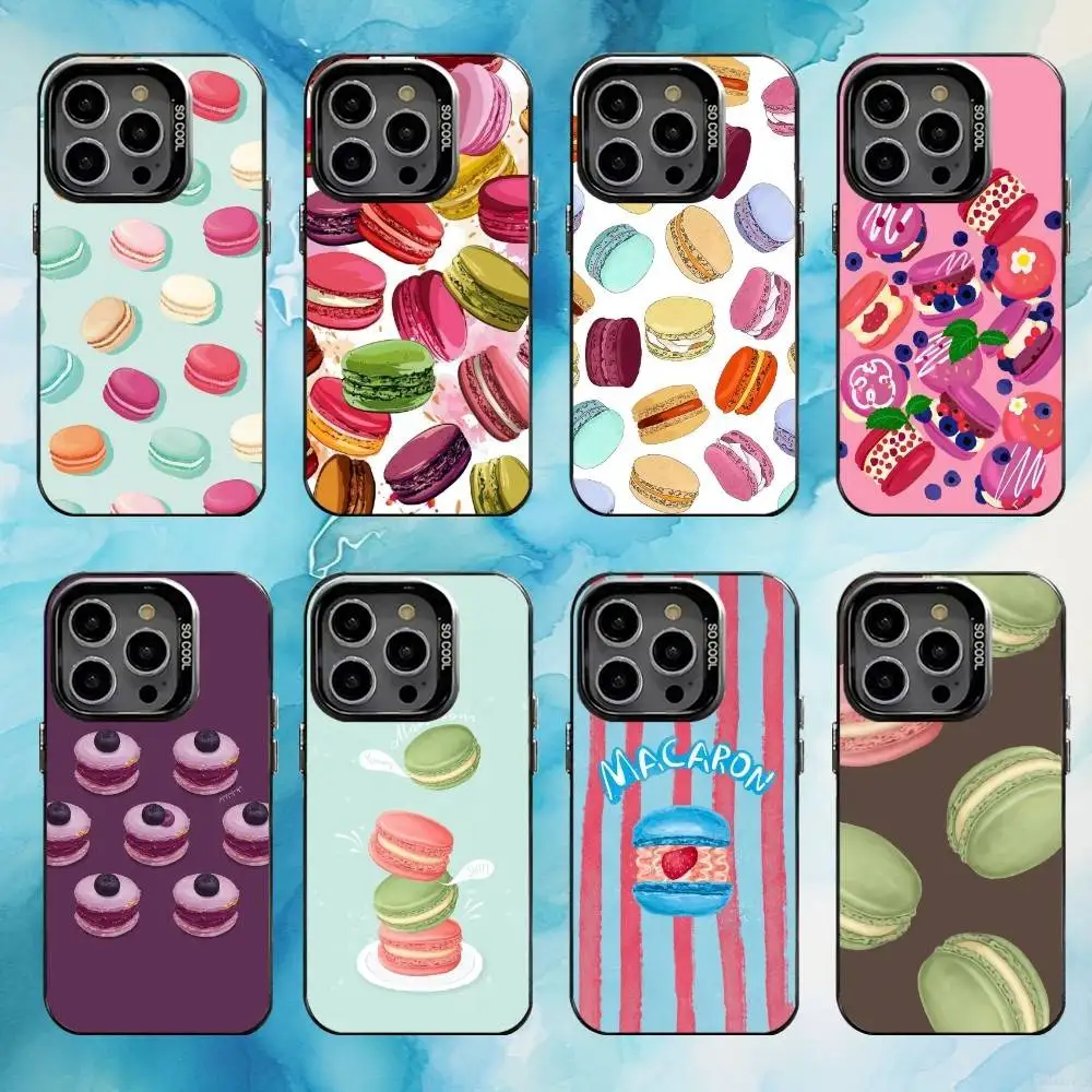 

Colorful Macaron Phone Case For iPhone17,16,15,14,13,12,11 Plus,Pro Max Black Candy silver phone case