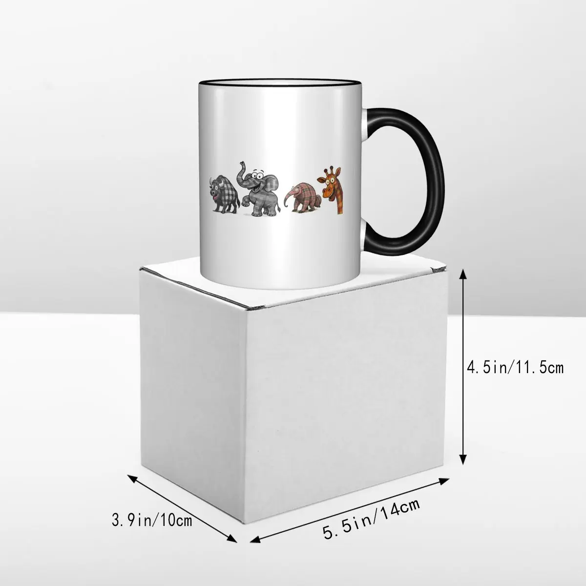 Plaid Animal Parade Mug Funny Ceramic Coffee Cups Tea Mugs Milk Cup Drinkware Gifts for Friends
