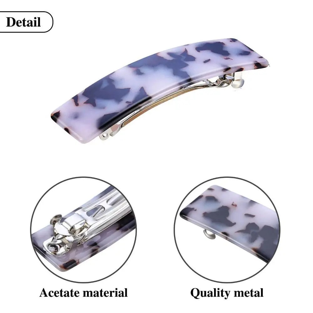 Acetate Acrylic French Hair Barrettes Hair Accessories Curved Rectangle Styling Resin Spring Hairpin Automatic Ponytail Holder