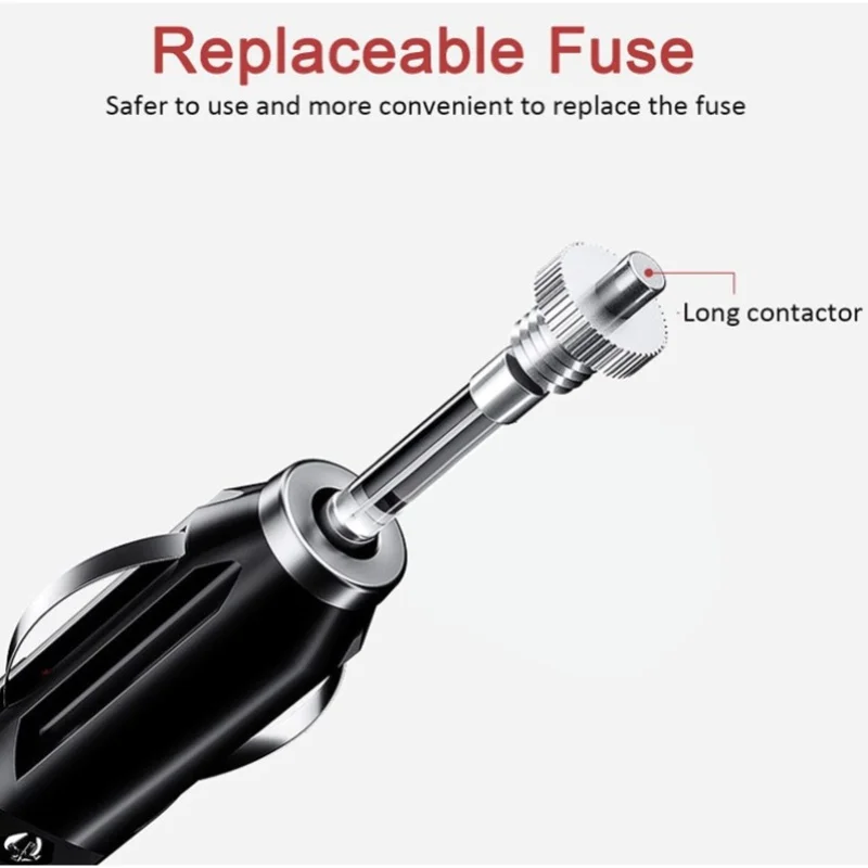 Car Cigarette Lighter Adapter Cable With LED Indicator Auto Cigar Lighter Plug Power Supply Cord