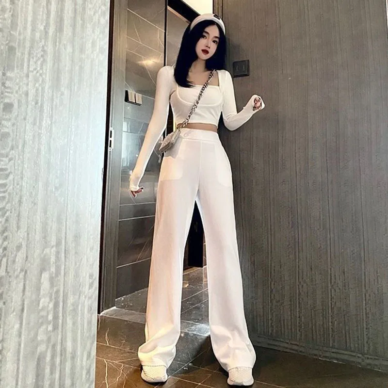 Lucyever Square Collar Crop top donna estate sottile Sexy Slim Fit maglione lavorato a maglia femminile coreano nero bianco Bottoming maglieria