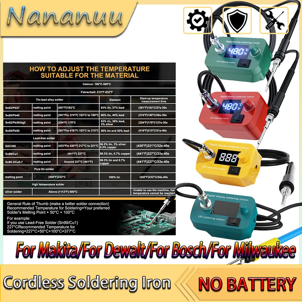 Nananuu اللاسلكي سبيكة لحام كهربائي تعديل لحام بندقية الشعلة أداة إصلاح لماكيتا/ل ديوالت/لبوش/لميلووكي