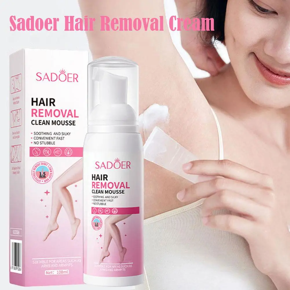 Hair Removal Mousse 100g Sadoer Hair Removal Non-irritating Silky Clarifying Hair Removal Cream Gentle For All Skin Types I6i6