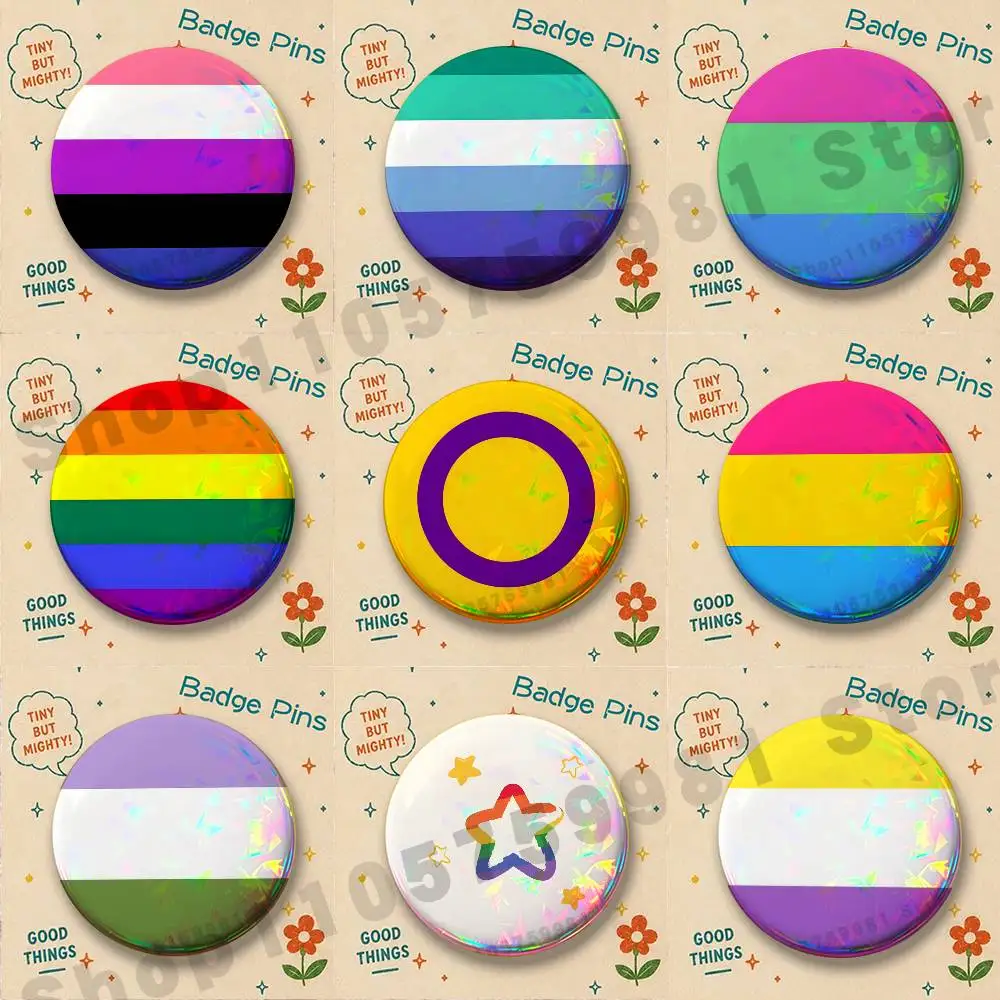 LGBT Rainbow Flag Badges Cartoon Character Pins Brooch for Bag Shoes Decoration Jewelry Gifts