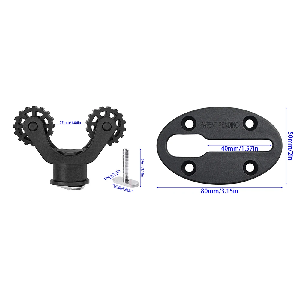 

1 Set Kayak Paddle Holder & Kayak Track Kit Secure Paddle Holder Accessory for Fishing Relaxation Store Paddle Plastic+Rubber