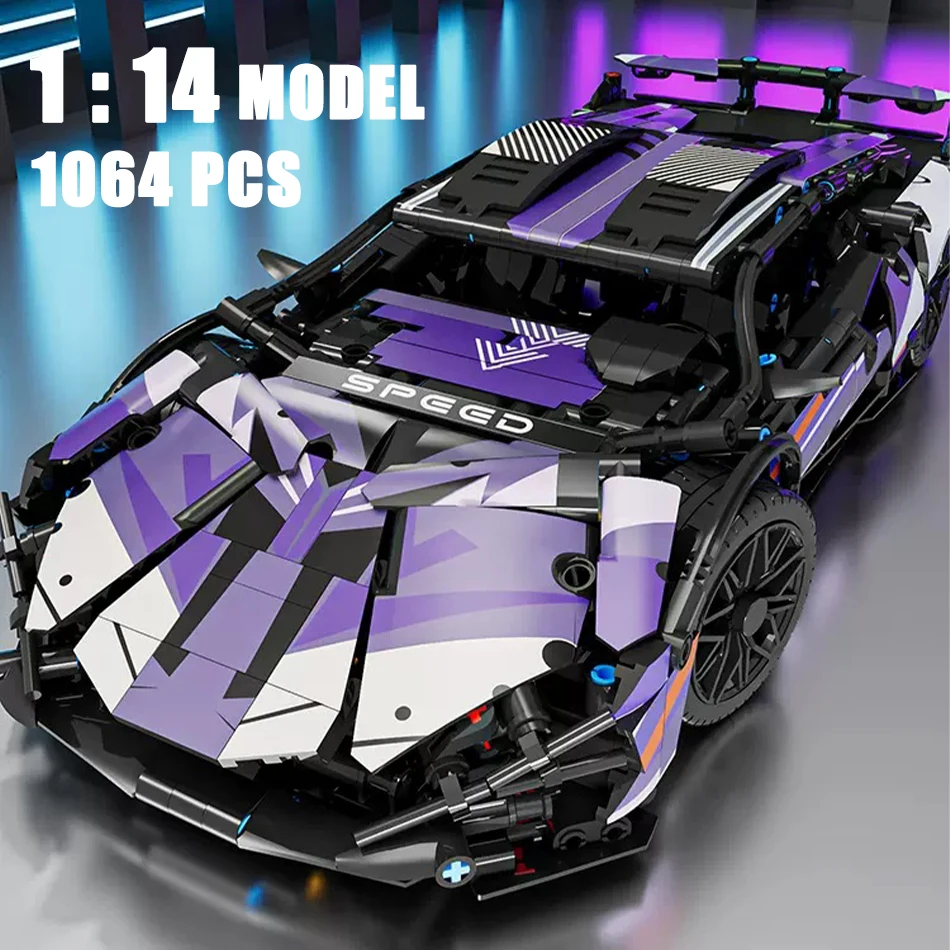 

1:14 City Technical Lambo V12 Super Speed Sports Car Building Blocks Assemble Racing Vehicle Bricks Toys for Children's Gifts