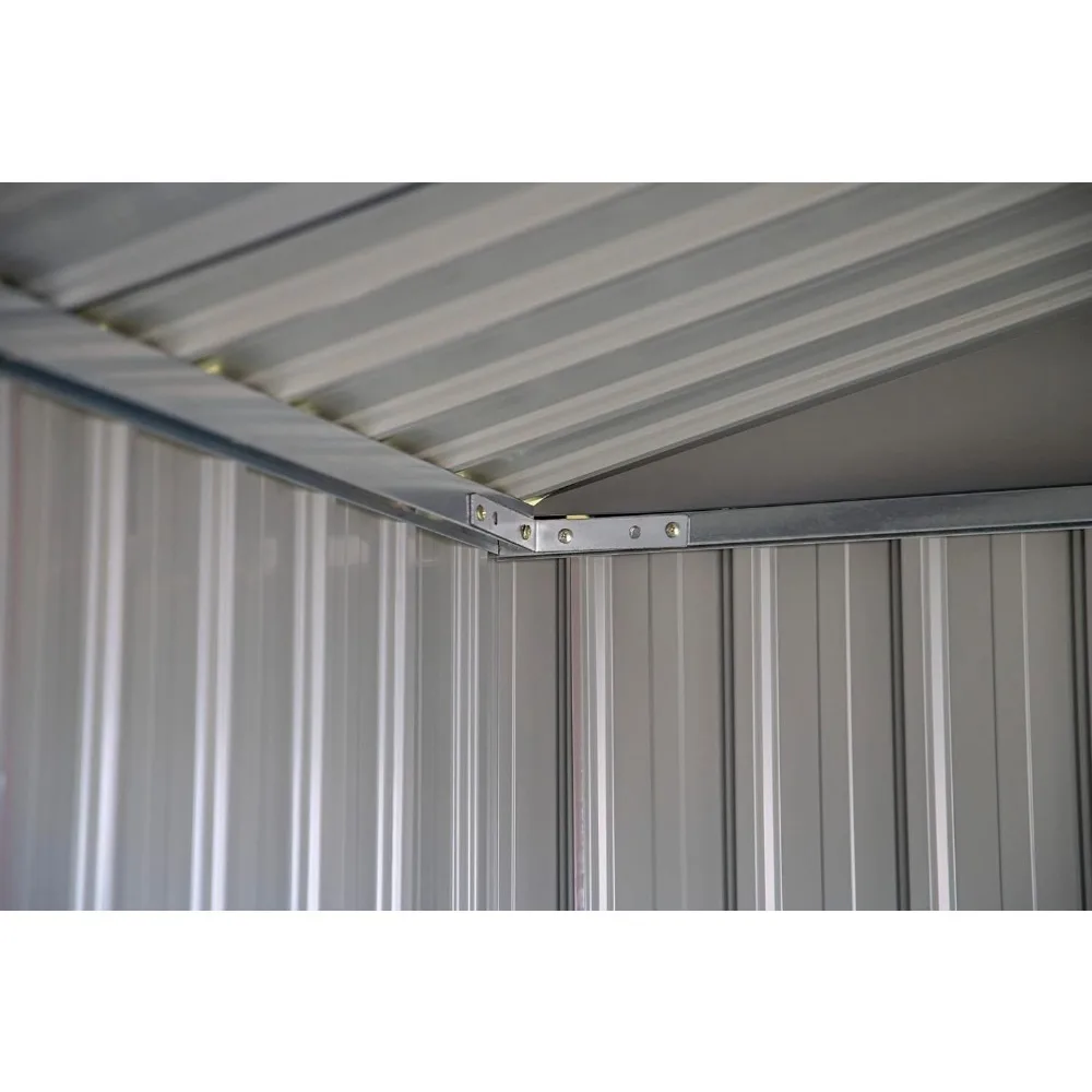 Imagem -05 - Galvanizado Galvanized Steel Storage Shed para Outdoor Double Lockable Doors Bicicletas Grelhadores Ferramentas Brinquedos Metal 8x6