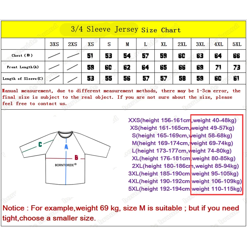 Men‘’s 3/4 Sleeve Jersey MTB Sweatshirt Quick Drying Fabric Summer Motorcycle Cycling T-Shirt Suitable Race Clothing