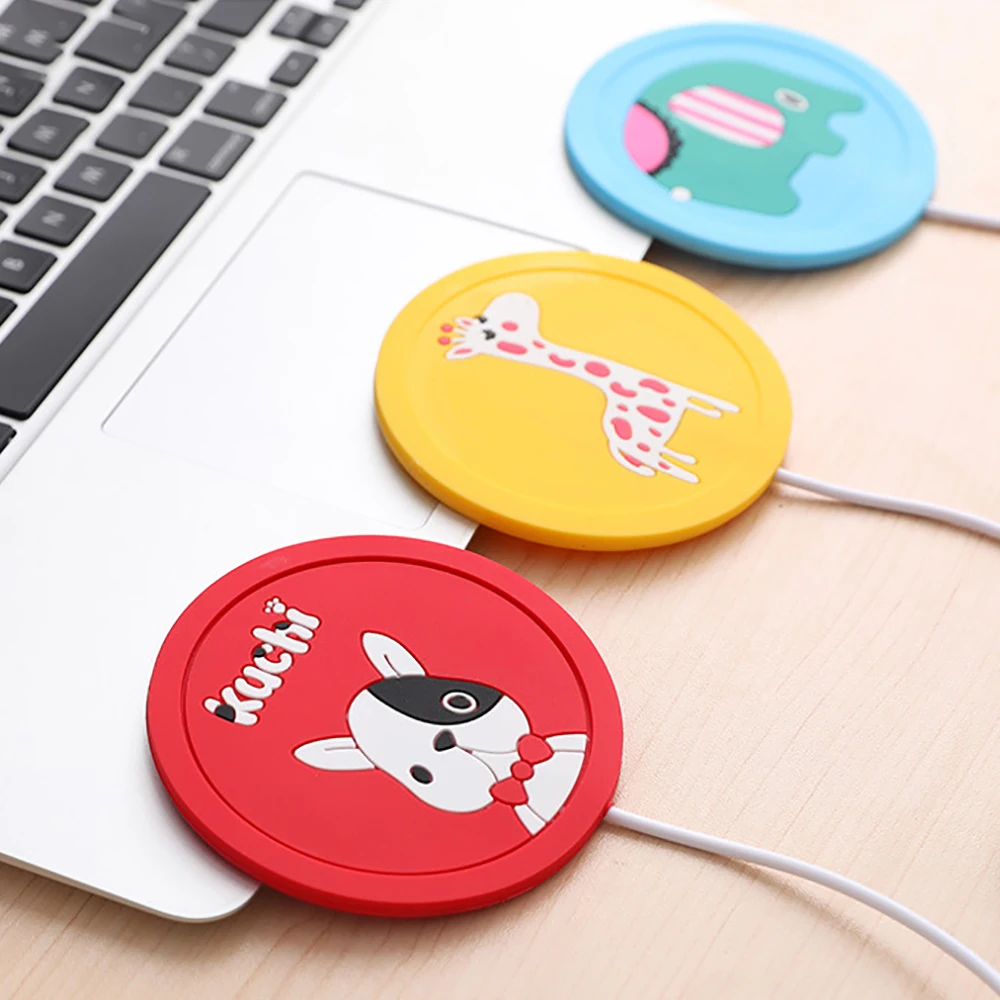 USB Power Suply Tea Coffee Cup Mug Warmer Heating Cup Mat Pad Coasters for Office Gadget Cartoon heat preservation Pad Coaster