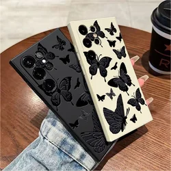 Black Butterfly Fashion Phone Case For Samsung Galaxy S25 S24 S23 S22 S21 S20 S10 Note 20 10 Lite Ultra Plus FE 4G 5G Cover