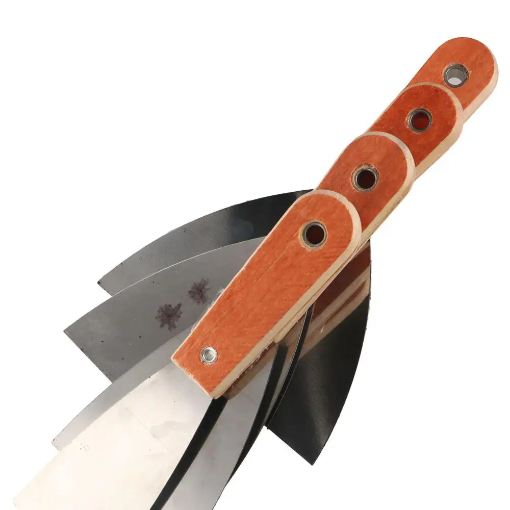 Stainless Steel Cleaning Scraper Wood Handle Scrape Surfaces Paint Tools Lay Plaster Materials Non-slip Handle Cleaning Trowel