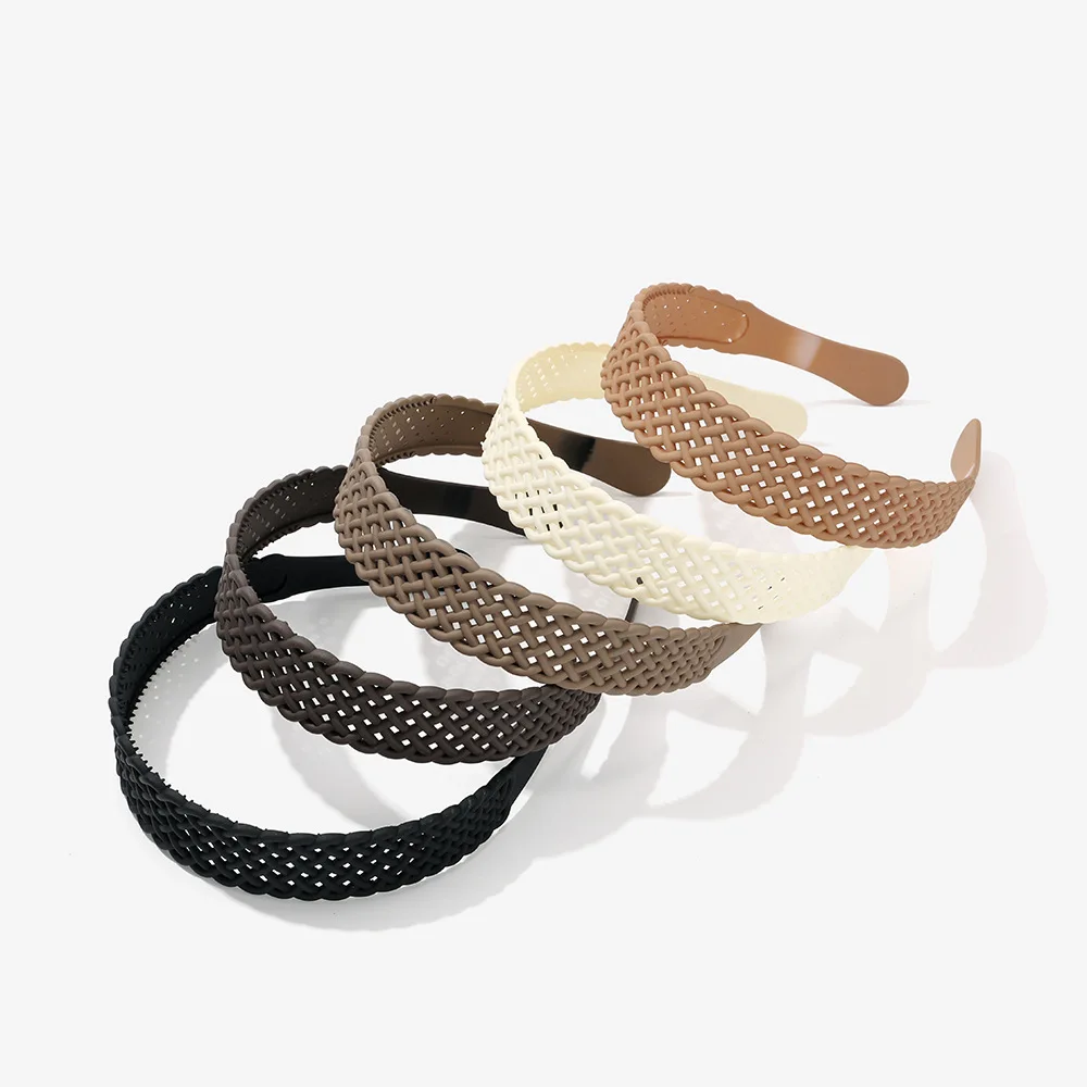 Hollow Out  Hair Hoop Fashion Hairband Versatile Wide Headband Solid Color Simple Hair Accessories for Daily Outfit New Headwear