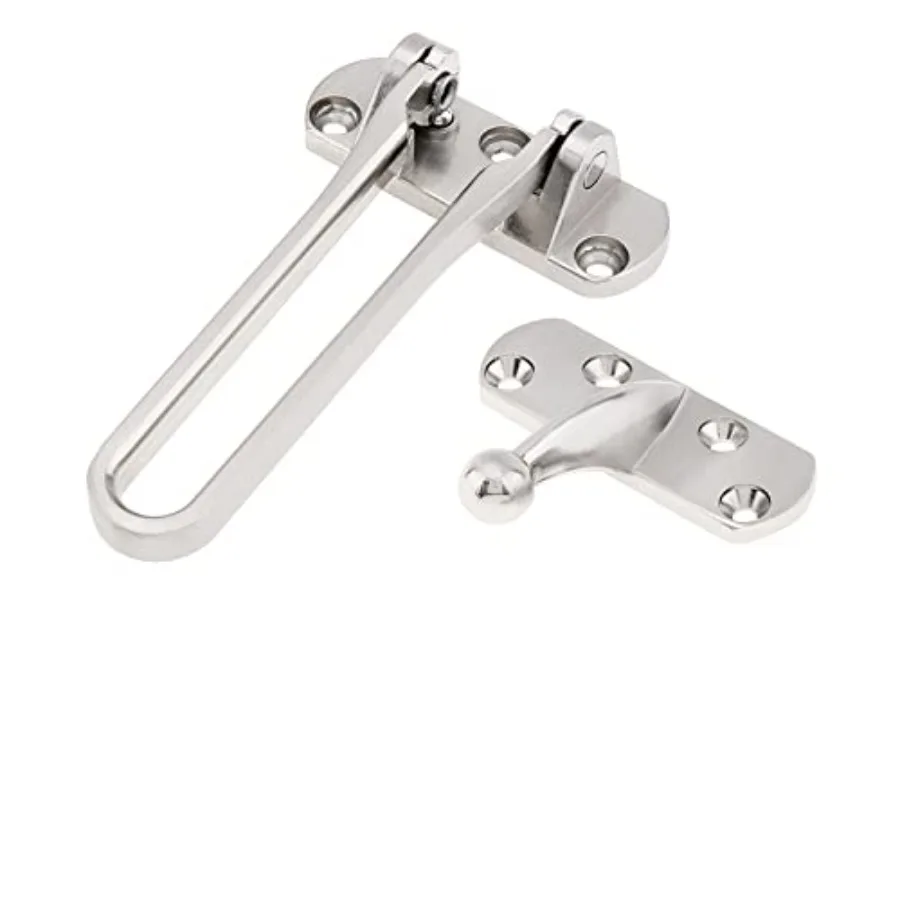 

U-Shaped Swing Front Door Chain Lock Zinc Alloy Burglarproof Room Door Latch for Home Hotel Anti-Theft Door Bar in Black