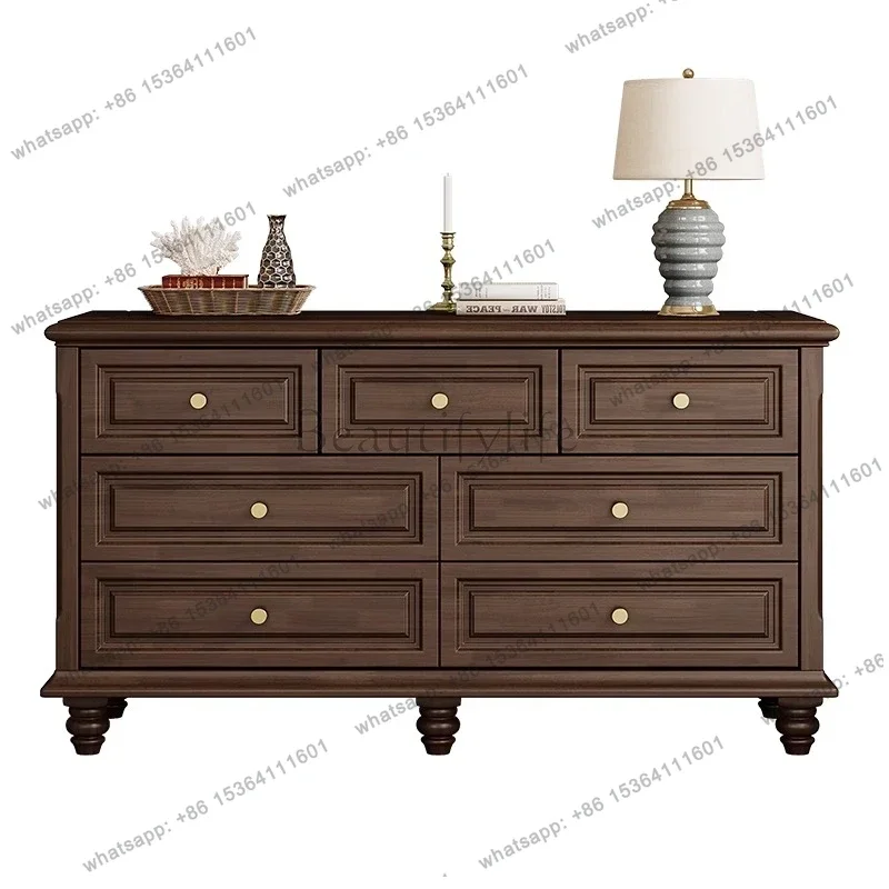 YJ Stand Living Room Cabinets Luxury Brown Organizer Storage Rustic Classic Cabinet Display Dresser Szafki Do Salonu Furniture H