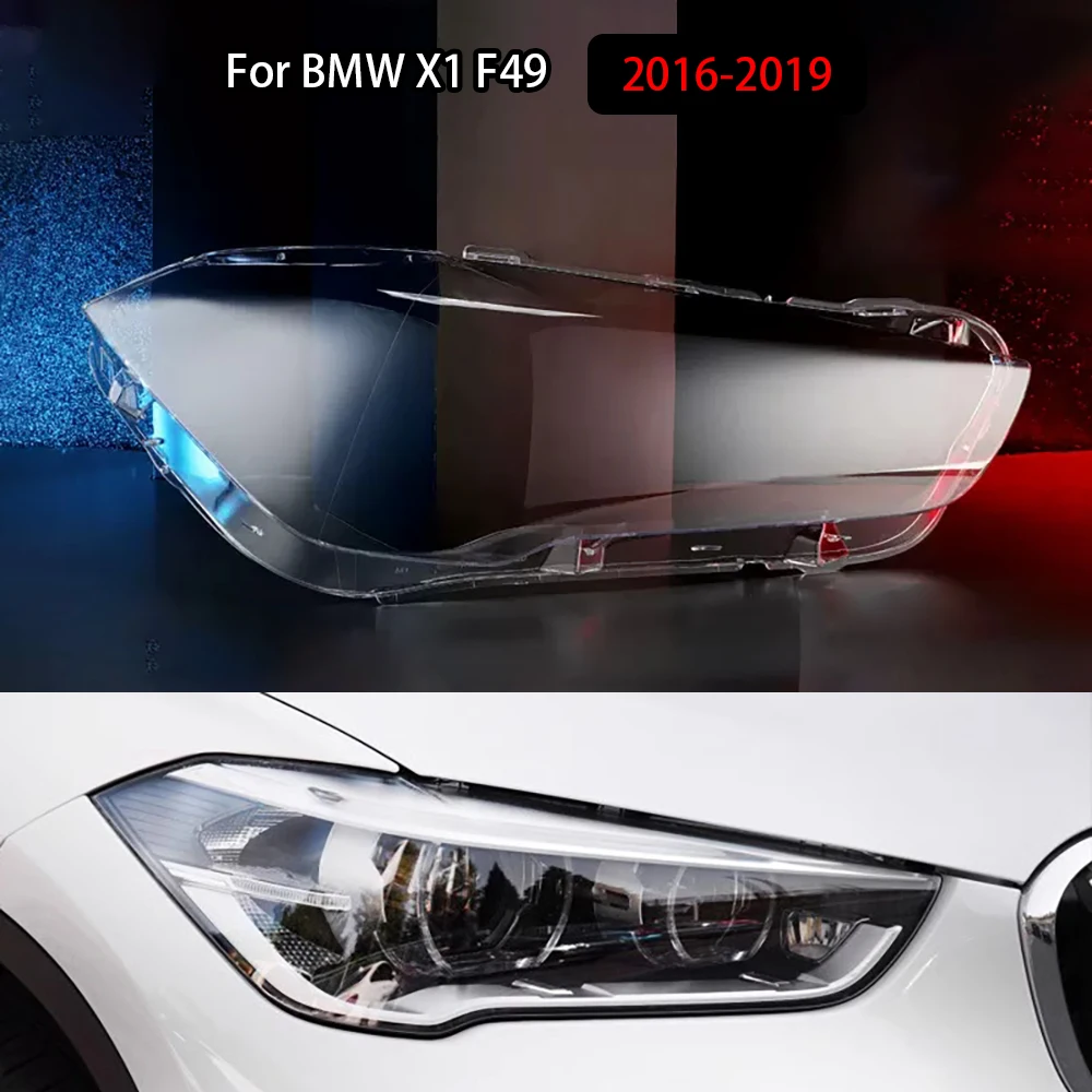 

For BMW X1 F49 2016-2019 Car Accessories Headlamp Cover Transparent Lampshade Headlight Shell Plexiglass