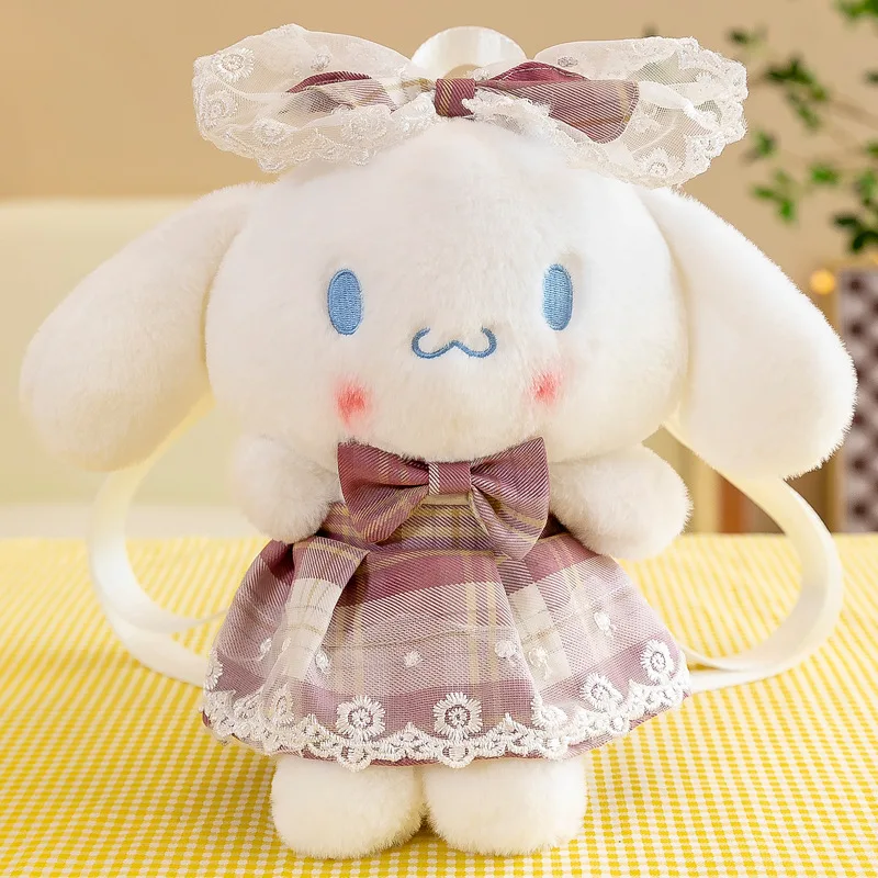 2023 Sanrio Cinnamoroll Plush Doll Backpack New Cute Skirt Kuromi Doll Bag Cartoon Cartoon Soft Bag Large Capacity Bag Girl Gift