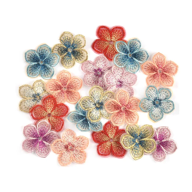 Apliques de flores de renda bordada 10 tamanhos 45mm para chapéu diy roupas suprimentos de costura decoração de chapéu remendos de costura cp4029