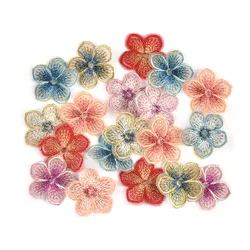 10Pcs/lot 45mm Embroidery Lace Flower Appliques for DIY Hat Clothes Sewing Supplies Headwear Decor sew-on Patches cp4029