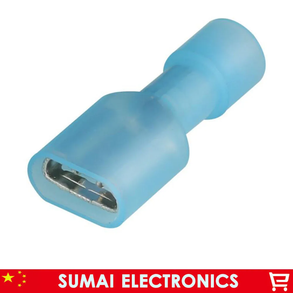 FDFN2-250 Blue Female Cold-Pressed Terminal Insulated Terminal For 1.5-2.5mm2,16-14 AWG Wire 15A