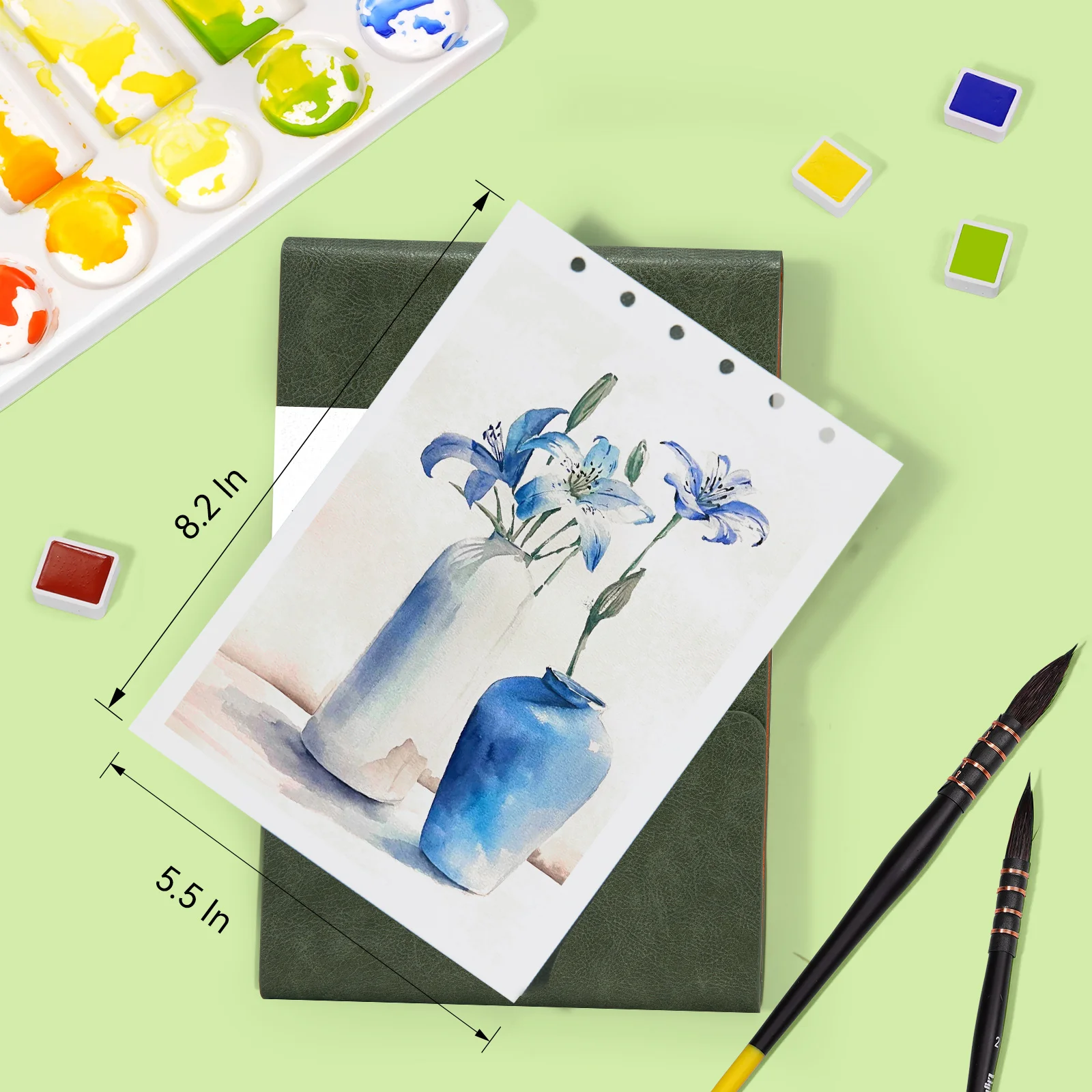Lightwish Watercolor Sketchbook, 300gsm Watercolor Journal, Acid Free Watercolor Paper for Artists, 20 Sheets 5.5 * 8.2 Inches view 5