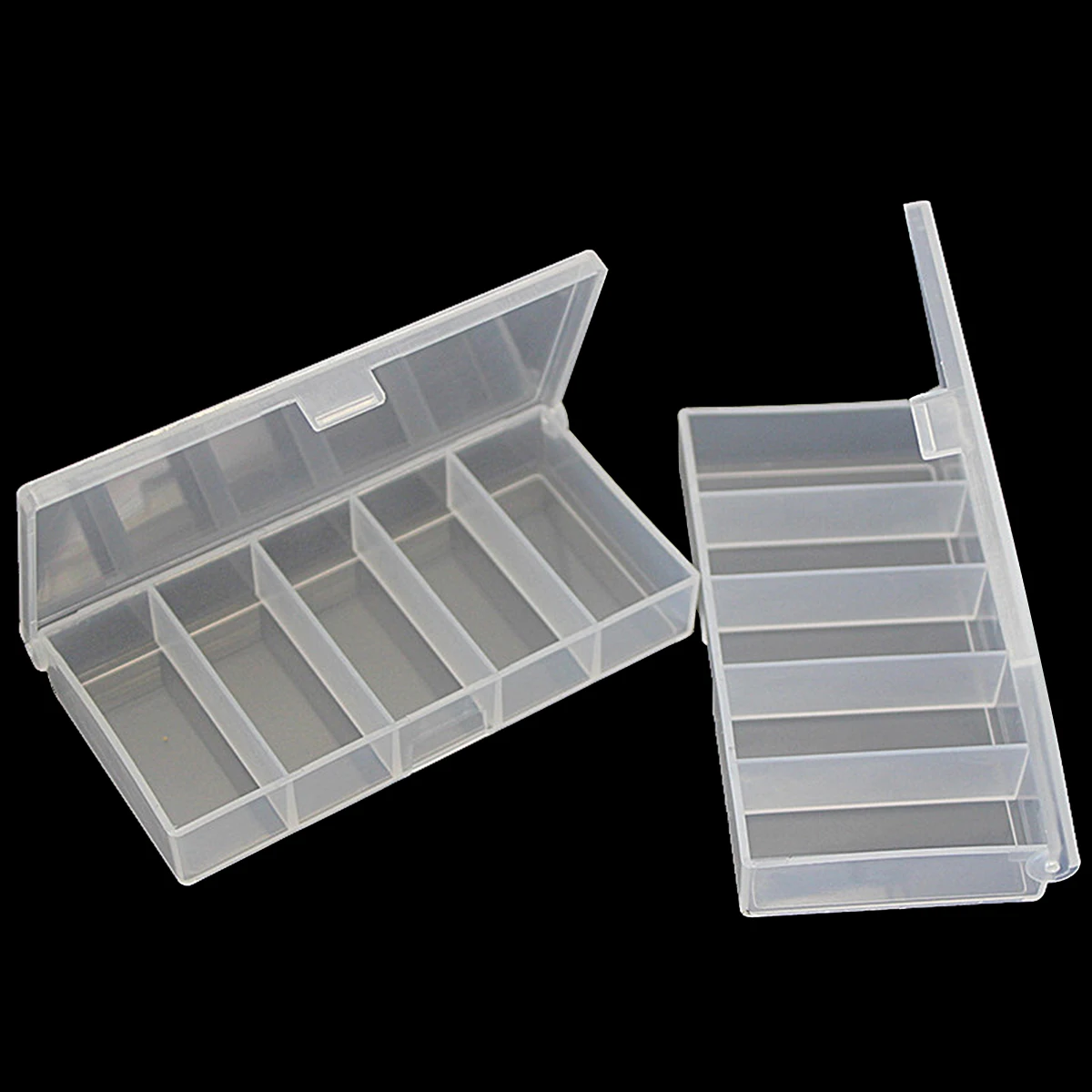 5-Gitter-Aufbewahrungsbox aus durchsichtigem Kunststoff für Angelgeräte, Schmuckherstellung, Organizer-Box, Behälter, Koffer, Utility-Box – Detail 7