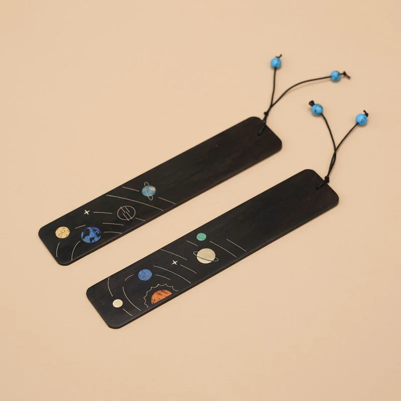 

Wooden Bookmarker Set - Stars of the Universe Design Book Markers for Reading Journalists And Book Lovers