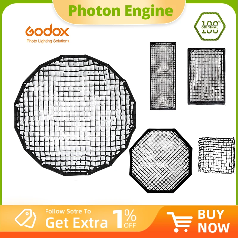 Godox Honeycomb Grid For Octagon Square Rectangle Hexadecagon Deep Softbox 30* 40 50*70 55 60 65 80 22*90 95 80*120 140 35*160cm