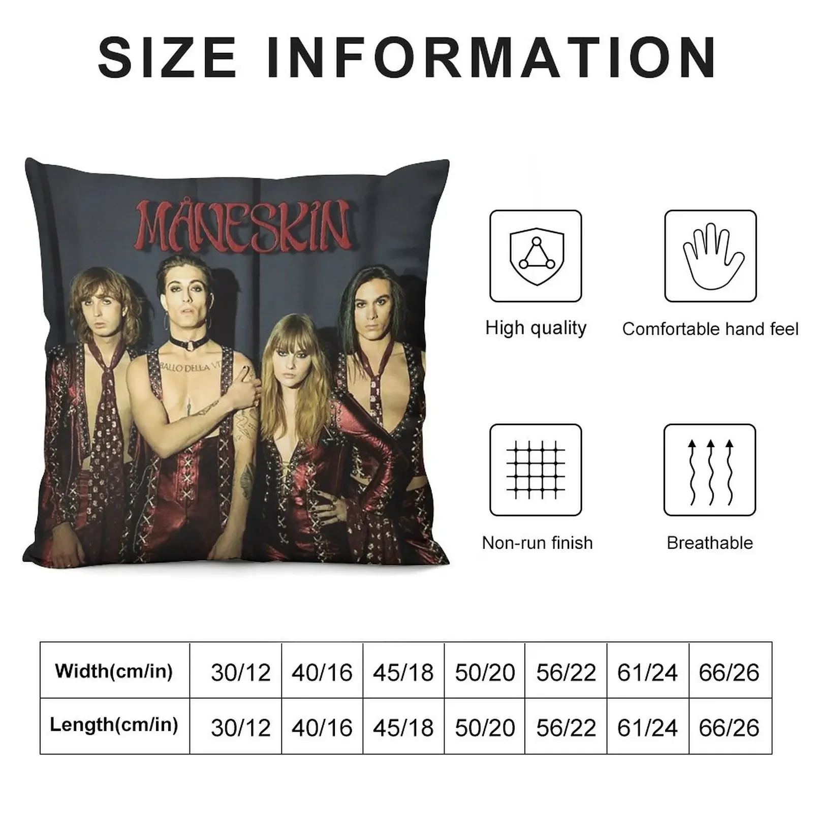 M?neskin Maneskin Italy Winners Eurovision Song Contest 2021 Zitti e buoni Throw Pillow Embroidered Cushion Cover pillow