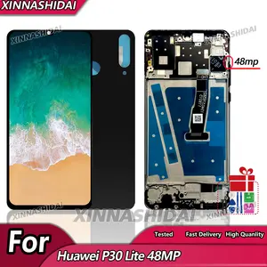 Bilashmart 6.15'' AAA+ Huawei P30 Lite 48MP LCD Display Touch Screen Digitizer Assembly Screen Replacement With Frame and Battery Cover
