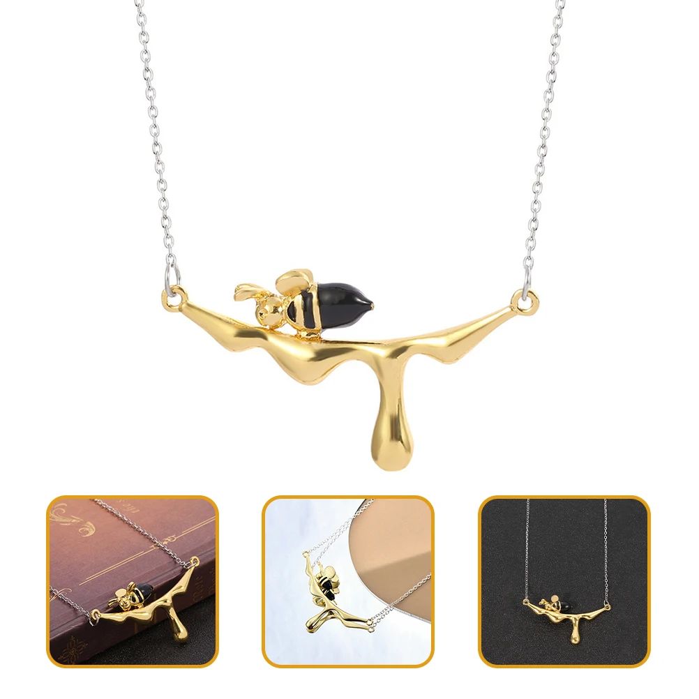 

Bee Necklace for Women Dainty Chain Metal Pendant Aesthetic Unique Jewelry Alloy Material Lightweight Fit Any Style Birthday New