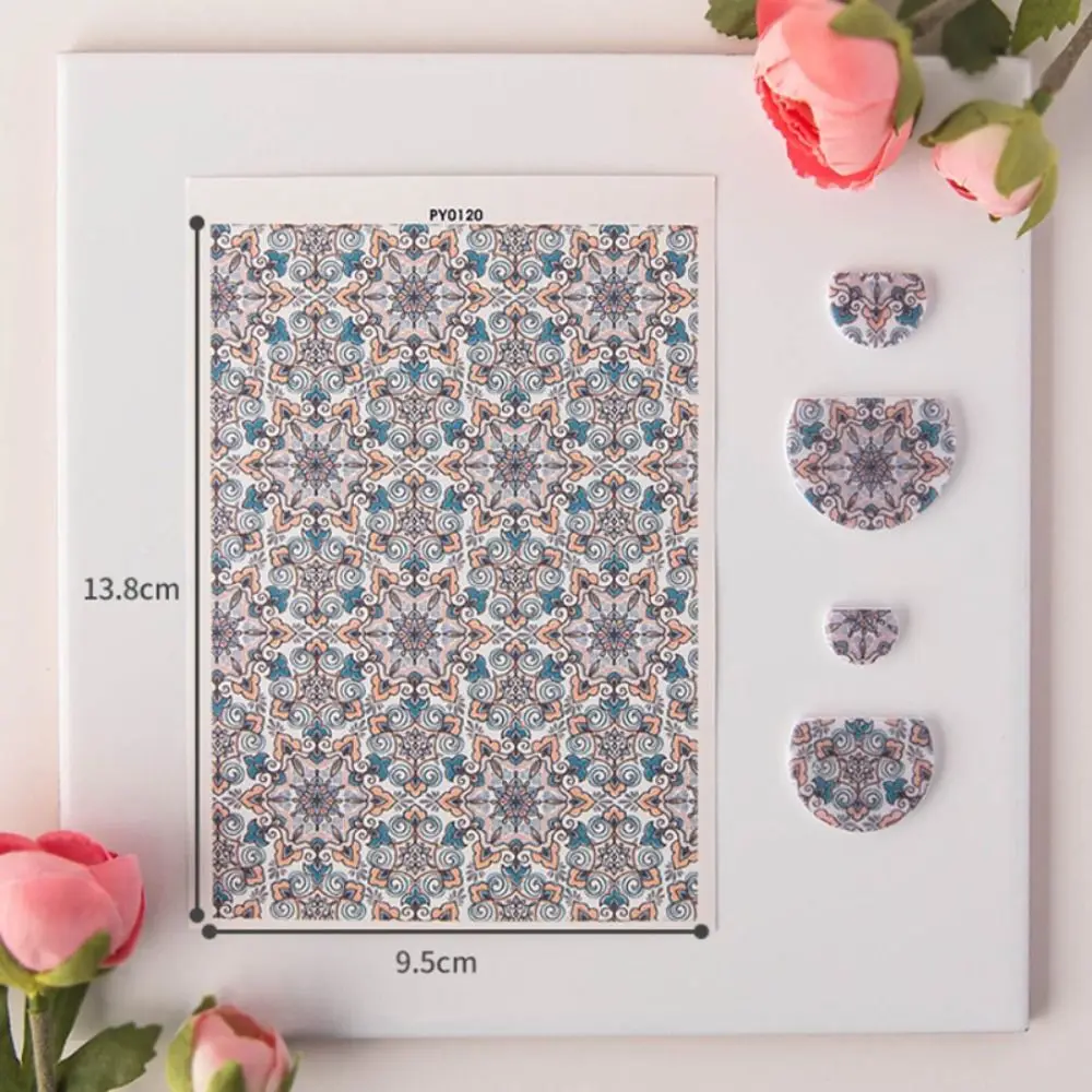 Water Soluble Pottery Painted Transfer Paper Disposable Watercolor Pottery Stickers Geometry Flower Pattern Decal Paper