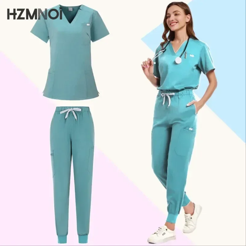 Uniformes quirúrgicos para mujer, conjuntos de Enfermería, pantalones superiores, artículos, uniforme médico, batas clínicas para salón de belleza, trajes hospitalarios