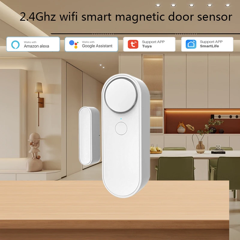 Tuya Wifi Door Sensor Window Entry Security Burglar Open/Closed Detectors Home Alarm System Independence Alert Scene 90dB Siren