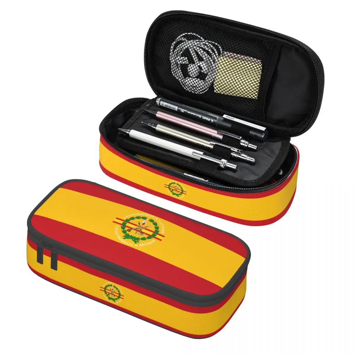 Custom Cute Spanish Legion Pencil Cases for Boys Gilrs Spain Coat of Arms Large Capacity Pen Box Bag School Supplies