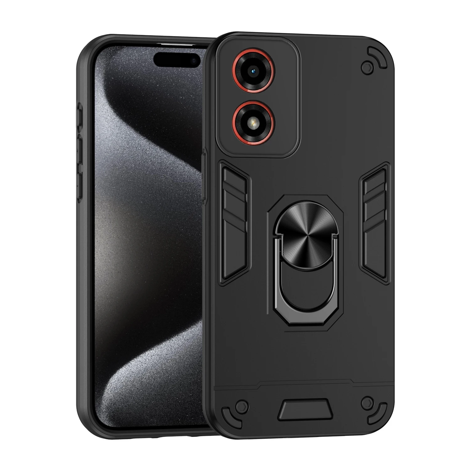 Armor Case for Motorola Moto G04 G24 Power Shockproof Car Magnetic Ring Holder Phone Cover MotorolaG04 XT2421-2 XT2423-1 Coque