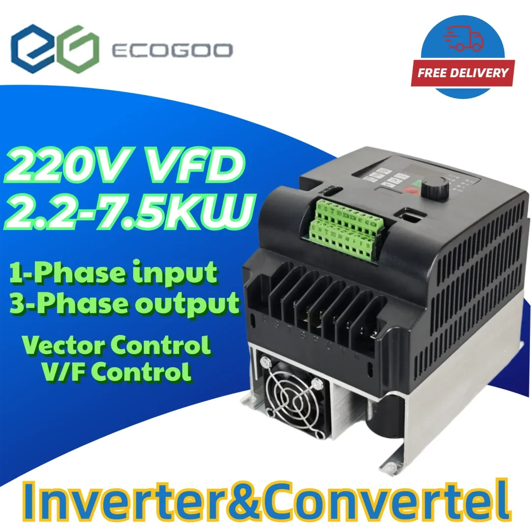 

NF9600D Mini VFD 220V 2.2/4/5.5/7.5KW Variable Frequency Drive Converter Motor Speed Control Inverter for Industrial Use