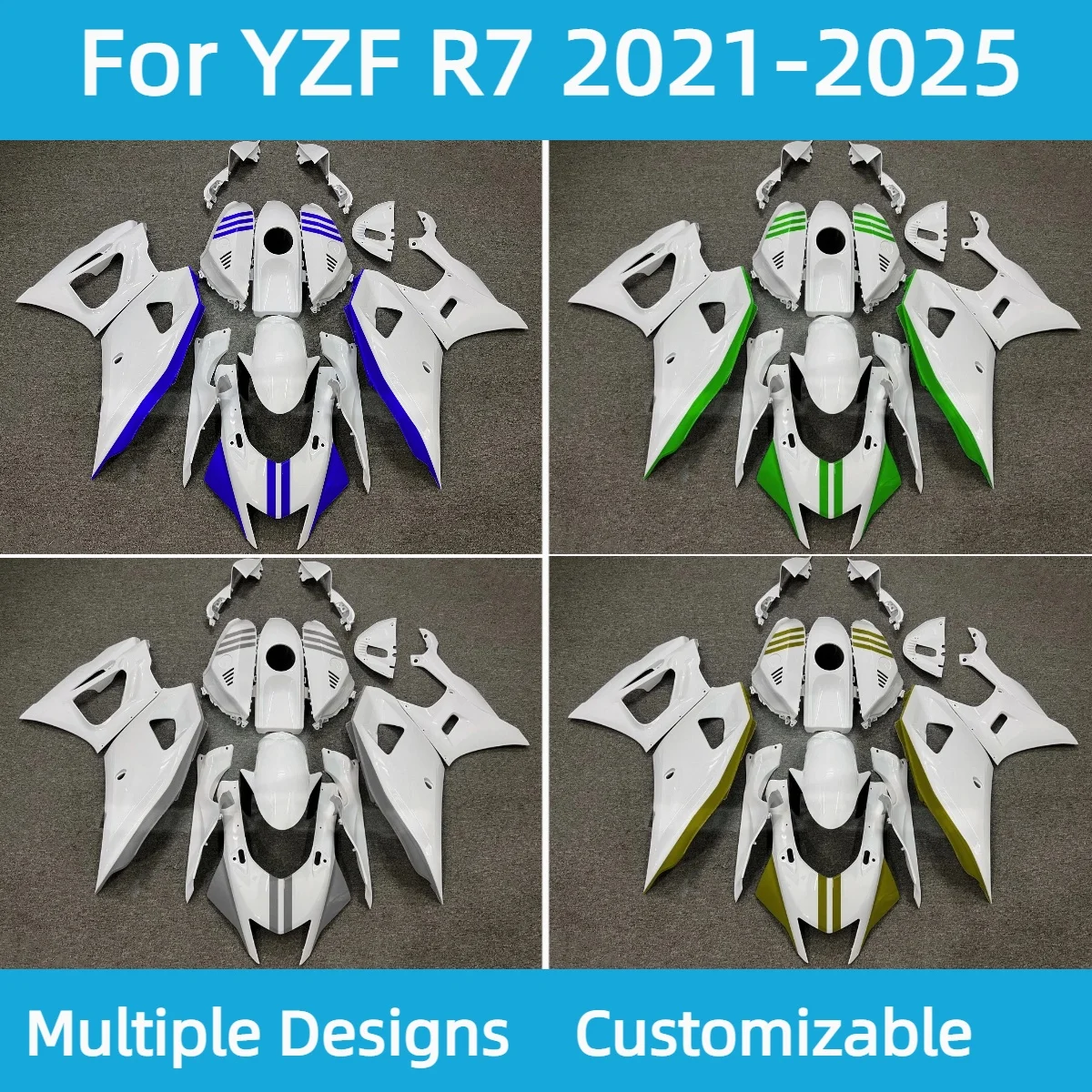 

YZF R7 2021 2022 2023 2024 2025 Высококачественные обтекатели для YAMAHA YZFR7 21-25, окрашенный обтекатель из АБС-пластика, комплект обтекателя кузова