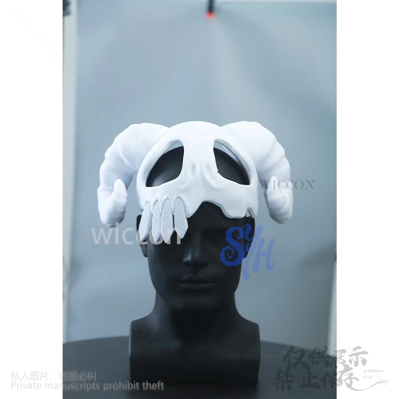

Anime Neliel Cosplay Face Mask 3D Polylactic Acid Sheep Horn Skull Half Knight Mask Halloween Christmas Party Cos Customized