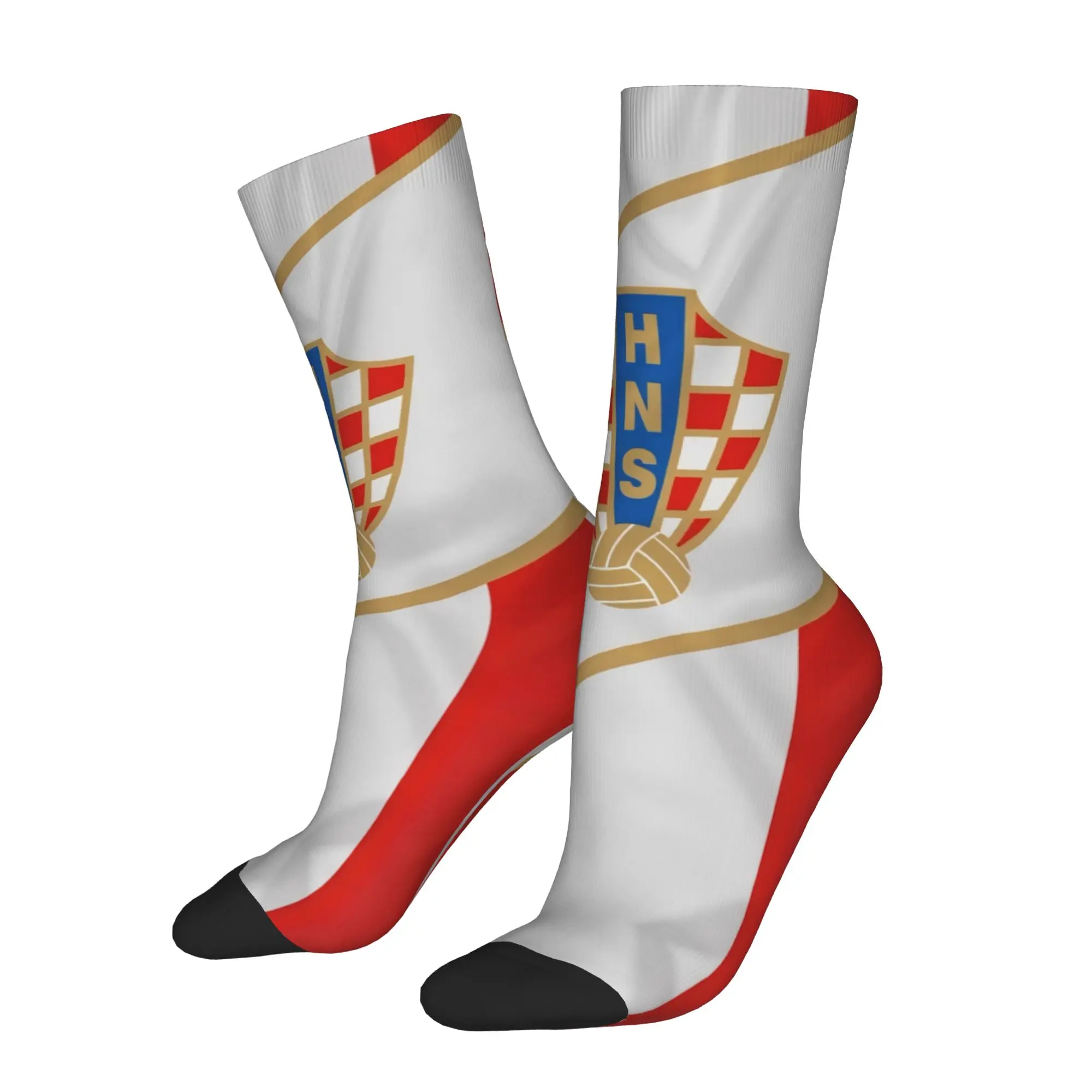 Happy Funny Croatia Retro Harajuku  Hip Hop Novelty Pattern Crew Sock Match Day Essentials